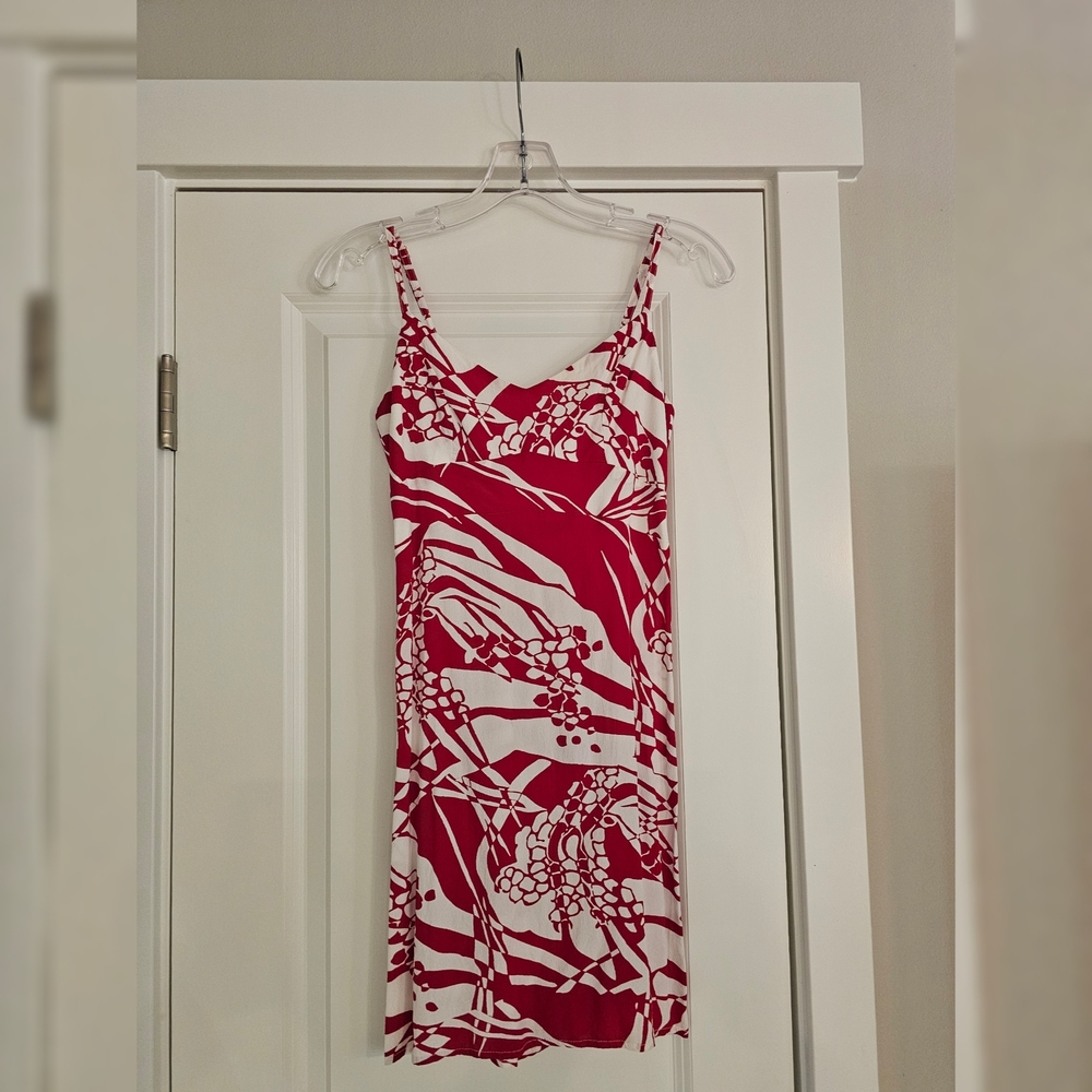 Lucy Love Red and White Patterned Slip Dress